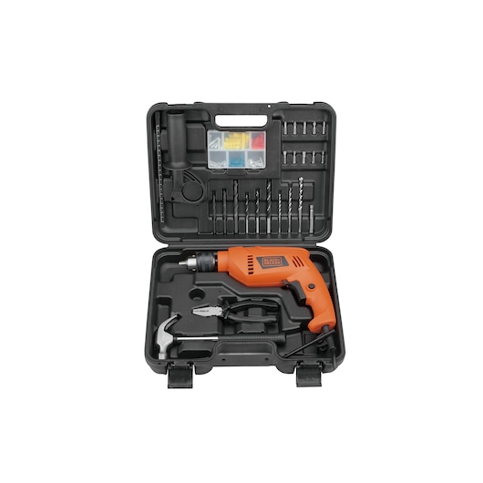 13MM 550W HAMMER DRILL KITBOX WITH 88 ACC